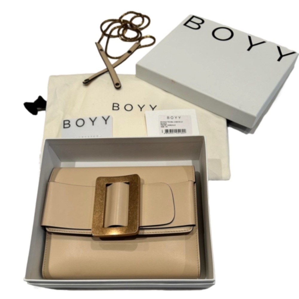 BOYY Cream Color Leather Cross Body Bag
